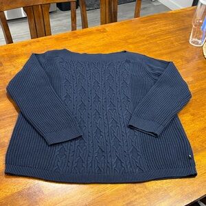 Tommy Hilfiger Dark Blue Cable Knit Sweater